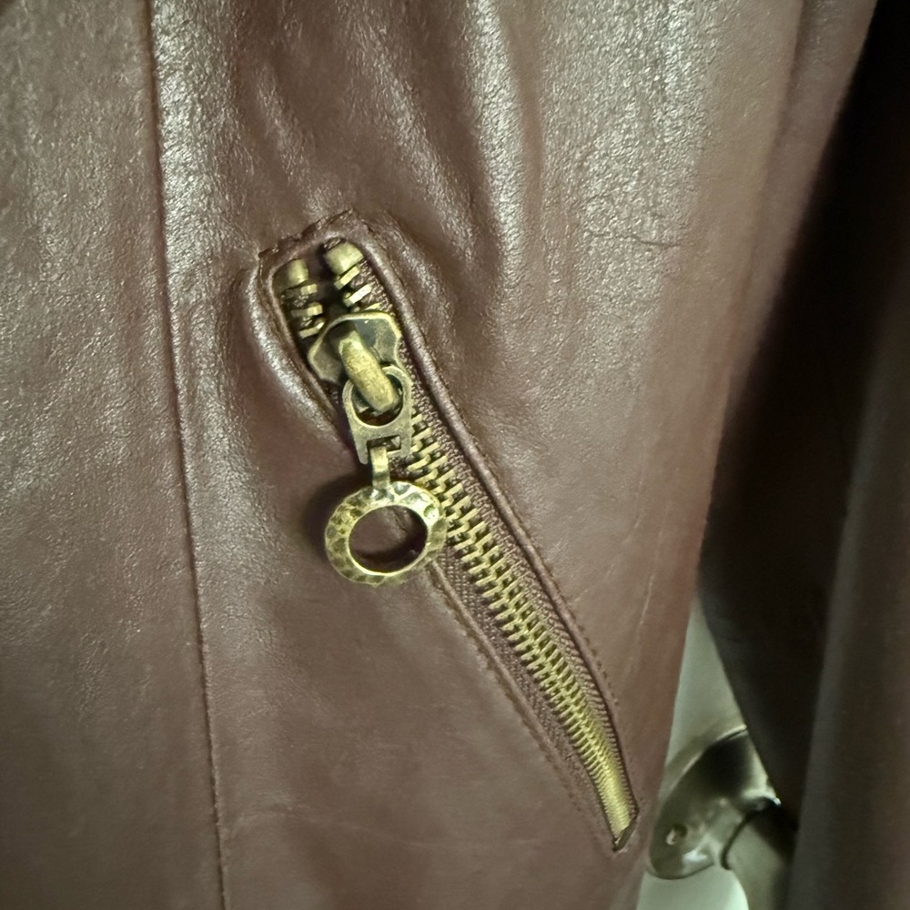 Neiman Marcus Brown Leather Jacket M - image 4